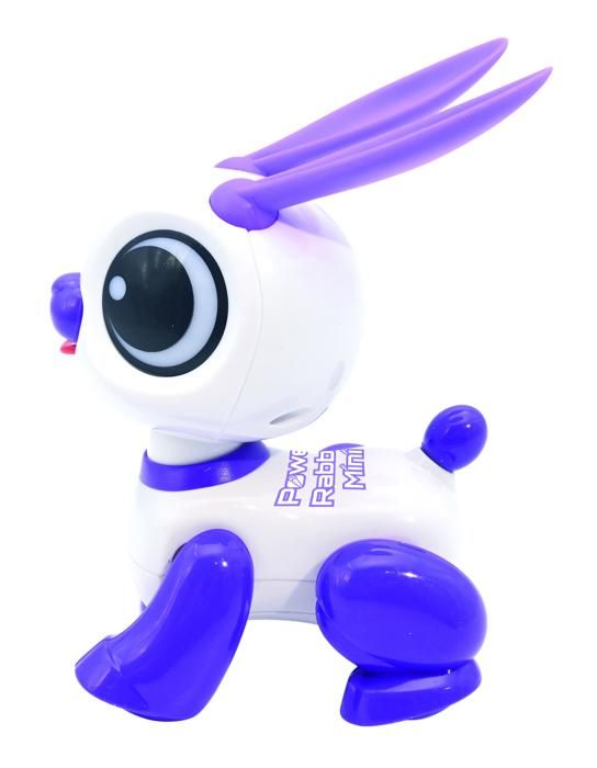 Power Rabbit Mini - Robot lapin avec effets lumineux et sonores, contrôle par claquement de main, répétition