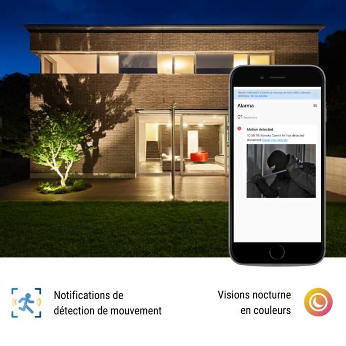 Caméra de surveillance extérieure sans fil avec panneau solaire Konyks Camini Air 2 Solar