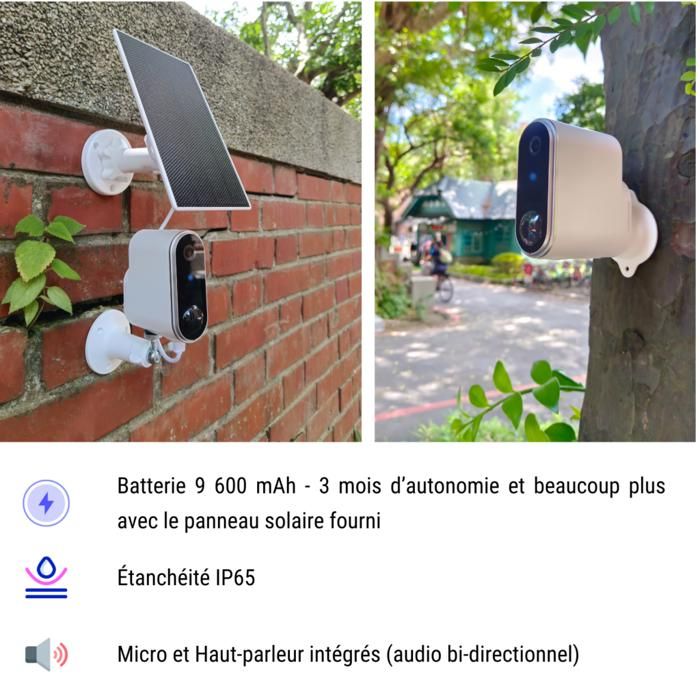 Caméra de surveillance extérieure sans fil avec panneau solaire Konyks Camini Air 2 Solar