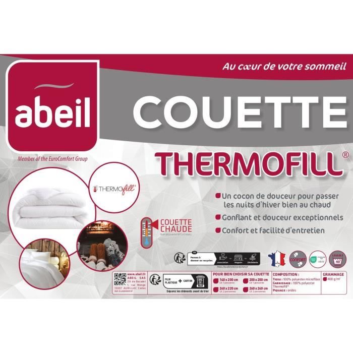 ABEIL Couette chaude 400gr/m² Thermofill 200 x 200 cm