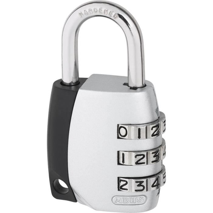 Cadenas a combinaison - ABUS - 155/30 B/DFNLI - Anse acier - Code numérique a trois chiffres personnalisable