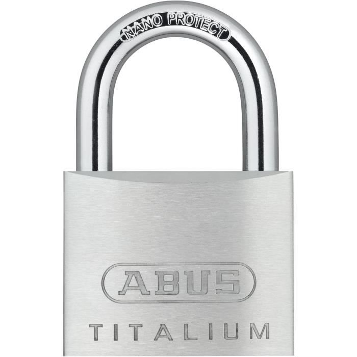 Cadenas - ABUS - 64TI/50 Titalium - Corps aluminium - Clé paracentrique - Risque de vol moyen