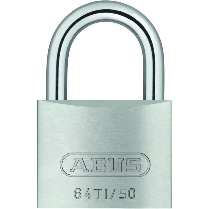 Cadenas - ABUS - 64TI/50 Titalium - Corps aluminium - Clé paracentrique - Risque de vol moyen