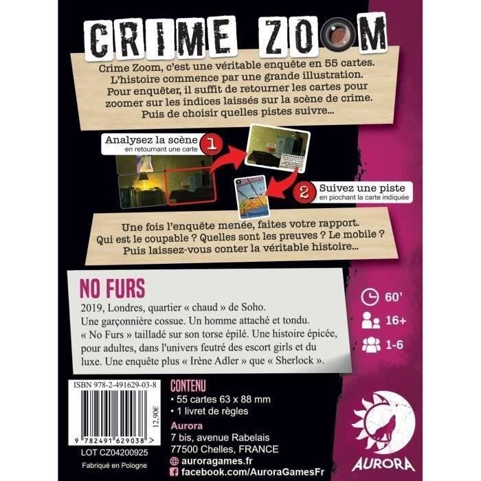 Crime Zoom : No Furs - Asmodee - Des 62 ans