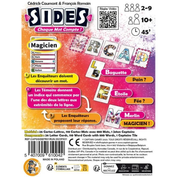 Sides - Asmodee - Jeu de déduction et d'analyse - Des 10 ans