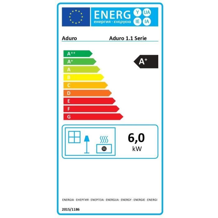 Poele a bois - ADURO 1.1 - 50215 - 6 KW - Noir