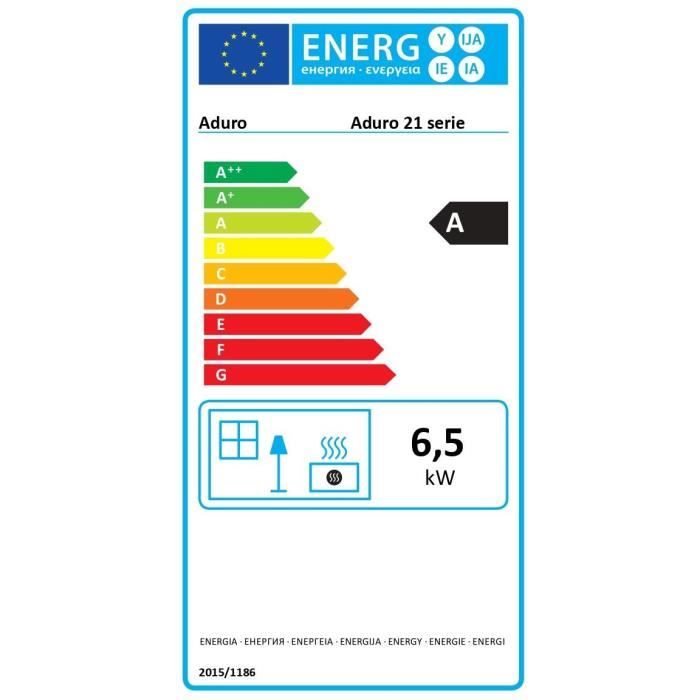 Poele a bois - ADURO 21 - 50240 - 6,5 KW - Noir