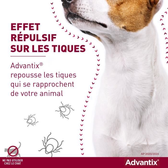 ADVANTIX Chien Solution Antiparasitaire Tres Grande Race 40 a 60kg 6 pipettes