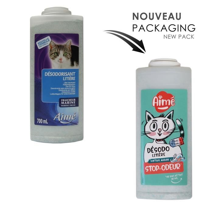 AIME Désodorisant pour litiere marine 700ml - Pour chat