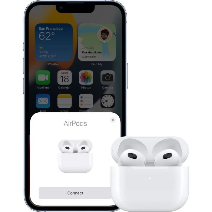 Apple AirPods (3e génération) avec Boîtier de charge Lightning - Blanc