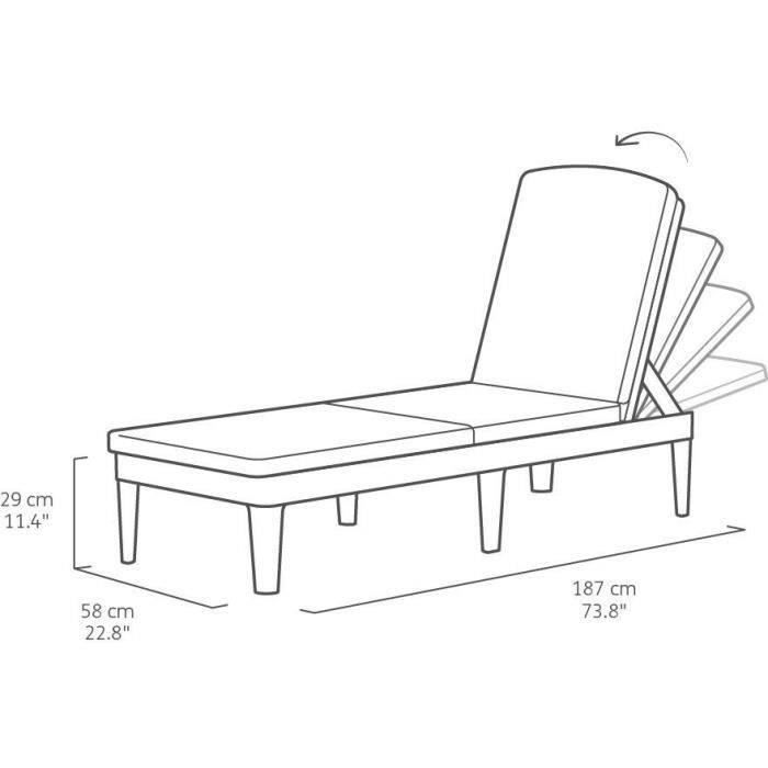 Keter Chaise longue Jaipur Graphite 235162 420017