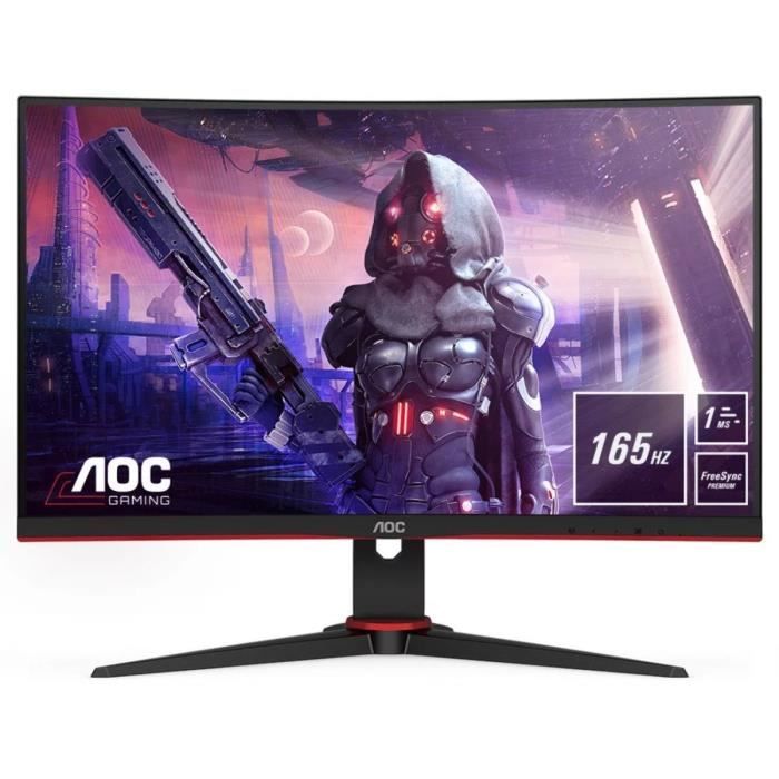 Ecran PC Gamer incurvé - AOC C24G2AE/BK - 23,6 FHD - Dalle VA - 1ms - 165Hz - HDMI / VGA / DisplayPort - FreeSync Premium