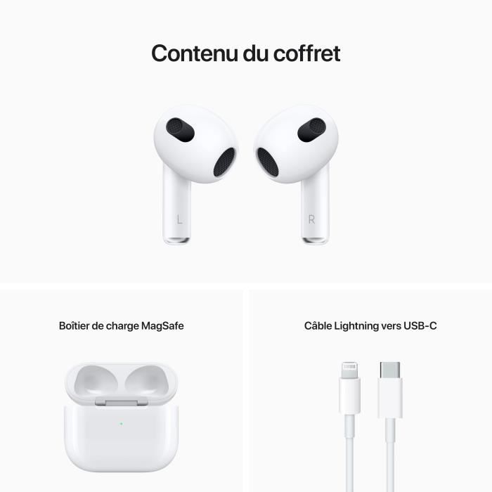 Apple AirPods 3e génération + boitier de charge MagSafe