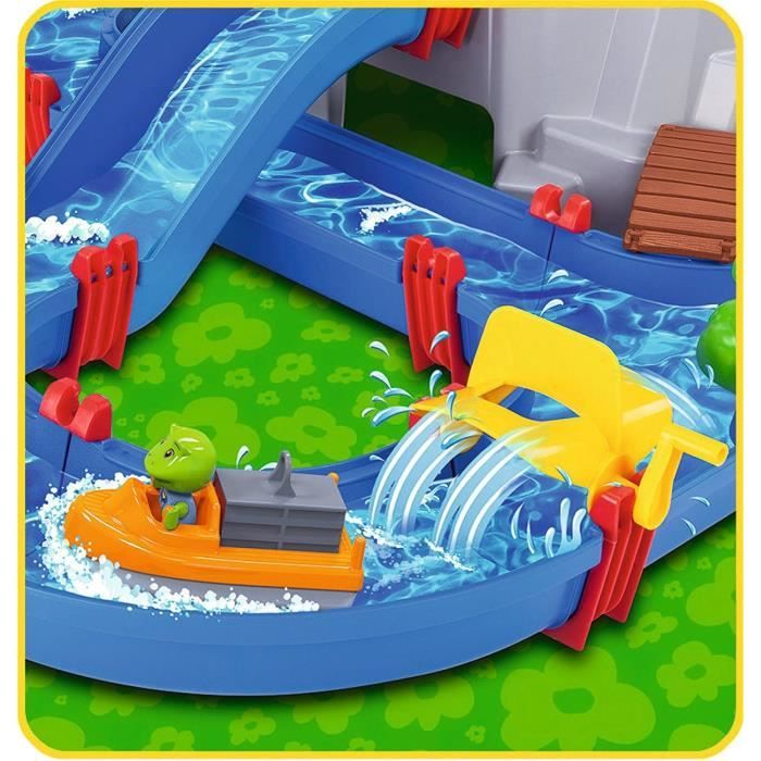 Smoby - Circuit de jeu d'eau AquaPlay - Mountain Lake - 2 bâteaux + 3 figurines animaux - Fabriqué en Allemagne - Dés 3ans