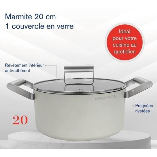 Marmite - ARTHUR MARTIN - AM0063 - 20 cm avec couvercle - Aluminium Forgé - Tous feux dont induction + four