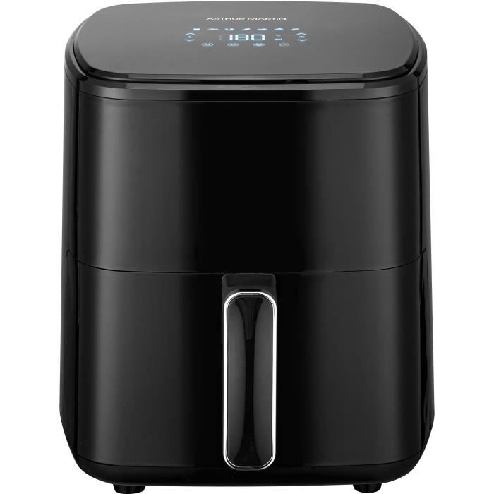 Friteuse sans huile  ARTHUR MARTIN - Airfryer 5 L- 1400 W - Ecran tactile - 7 pré-réglages de cuisson - Noir