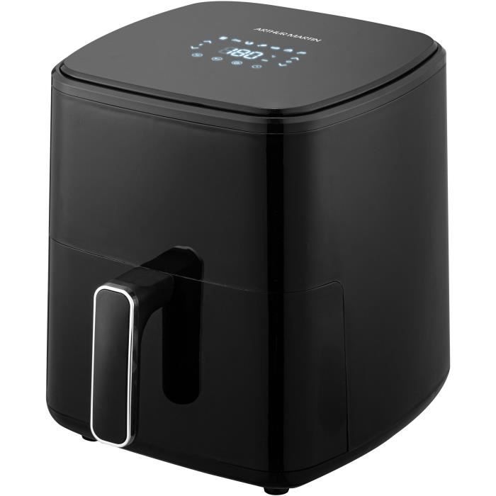 Friteuse sans huile  ARTHUR MARTIN - Airfryer 5 L- 1400 W - Ecran tactile - 7 pré-réglages de cuisson - Noir