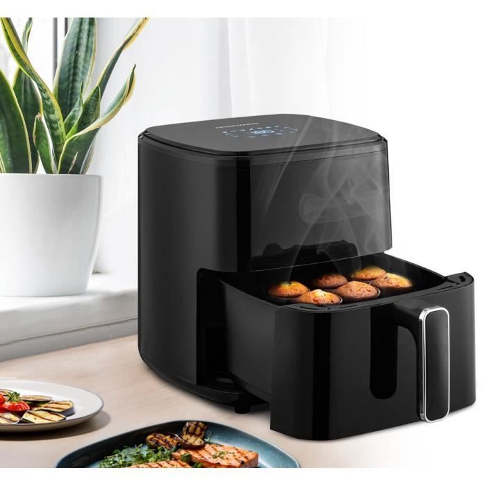 Friteuse sans huile  ARTHUR MARTIN - Airfryer 5 L- 1400 W - Ecran tactile - 7 pré-réglages de cuisson - Noir