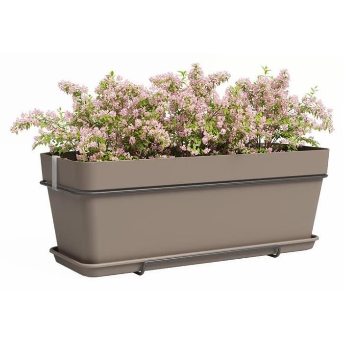 Kit Jardiniere - Plastique - Taupe - Rectangulaire - L50,2 x P28,5 x H20,7cm - ARTEVASI