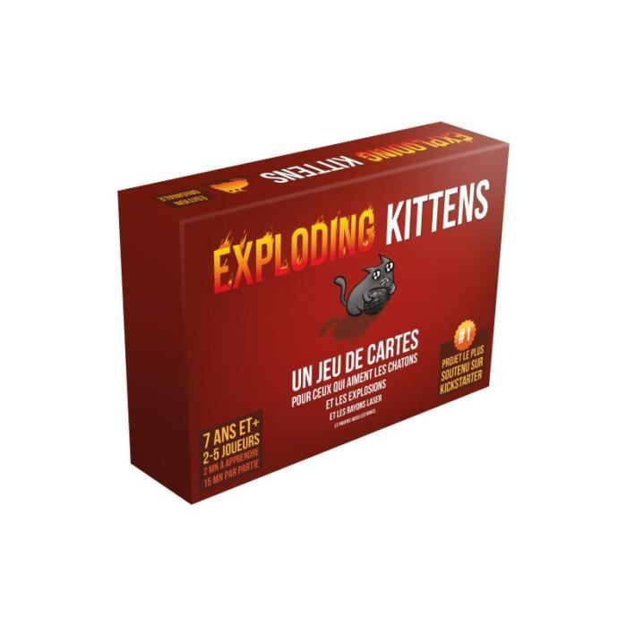 Jeu de société - ASMODEE - Exploding Kittens : Le Jeu de Base (Edition 2022) - 2 a 5 Joueurs - 15 Min