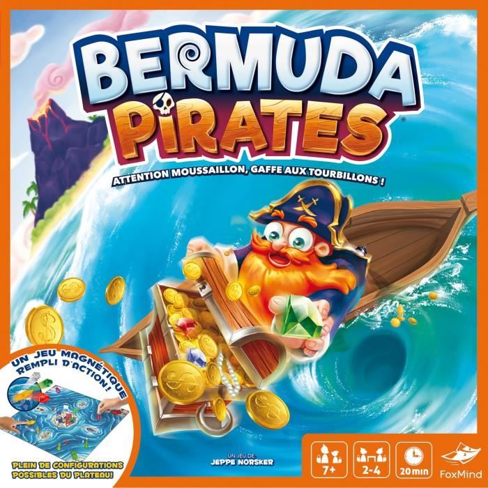 Bermuda Pirates - Asmodee - Jeu de société magnétique - Jeu d'action 2 a 4 personnes - 7 ans et plus