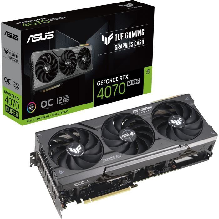 Carte Graphique ASUS TUF-RTX4070 SUPER-O12G-GAMING - GDDR6X - 7680 x 4320 - PCI Express 4.0