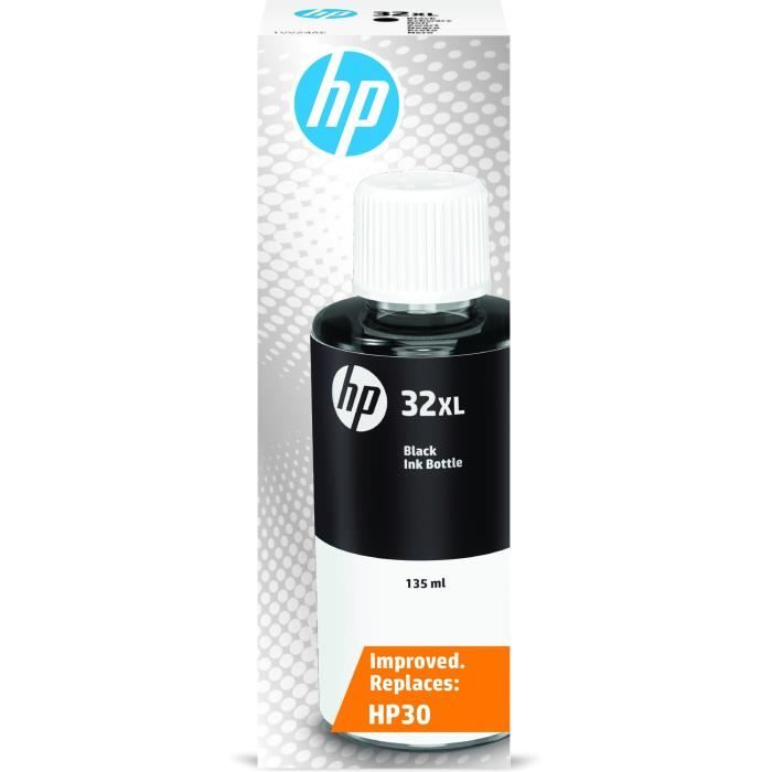 Cartouche d'encre Hp HP 32XL Bouteille d'encre Noire grande capacité Authentique 135 ml (1VV24AE) pour HP Smart Tank Plus 455 / 457