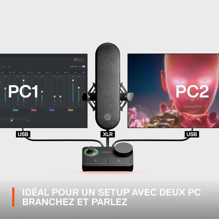 Micro Gaming XLR de qualité studio - STEELSERIES - ALIAS PRO - Noir