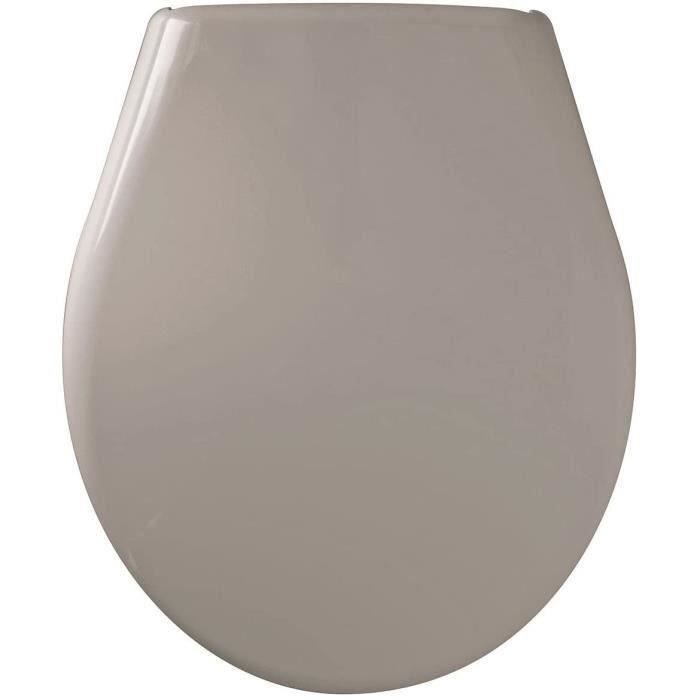 Abattant Marina Taupe - Polypropylene - Gelco - Déclipsable - Entraxe de fixation universelle