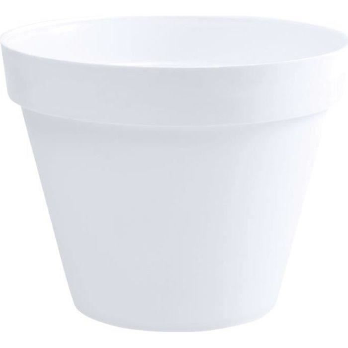 EDA Pot de fleur rond Toscane - Ø 60 x H 47 cm - 76 L - Blanc