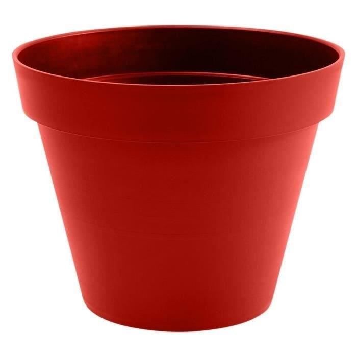 Pot de fleur rond Toscane - EDA - Ø 60 x H 47 cm - 76 L - Rouge rubis