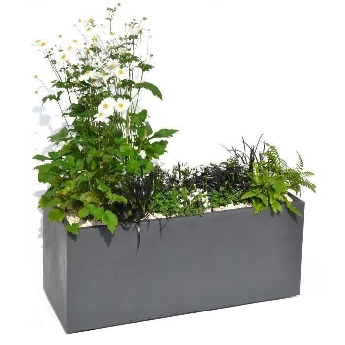 Jardiniere Volcania - EDA Plastiques - 99,5 x 39 x 43 cm - 98 L - Gris galet