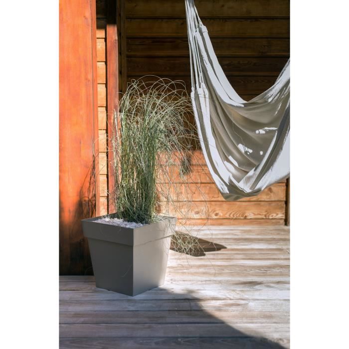 EDA Pot carré Toscane - 50 cm - 87 L - Taupe