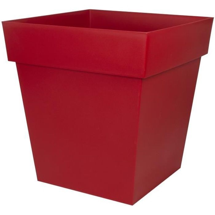 EDA Pot carré Toscane - 50 cm - 87 L - Rouge