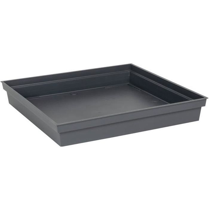 EDA Soucoupe carrée Toscane - 40 cm - Gris anthracite