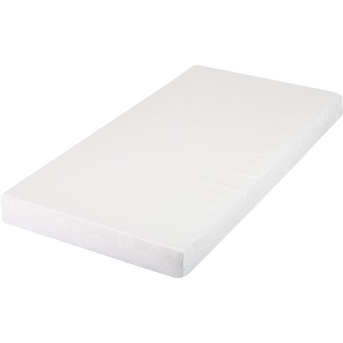 Matelas bébé droit - DOMIVA - Polybambou - Déhoussable, lavable - Blanc