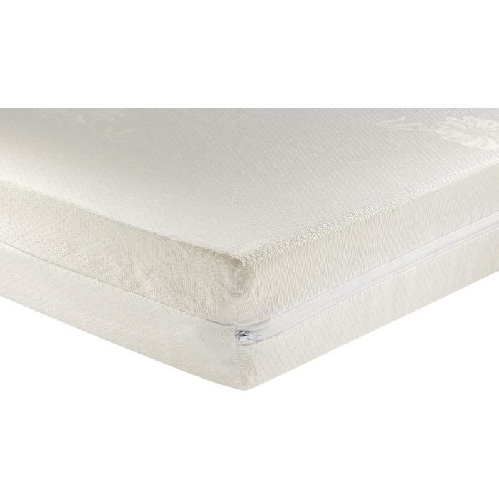 Matelas bébé droit - DOMIVA - Polybambou - Déhoussable, lavable - Blanc