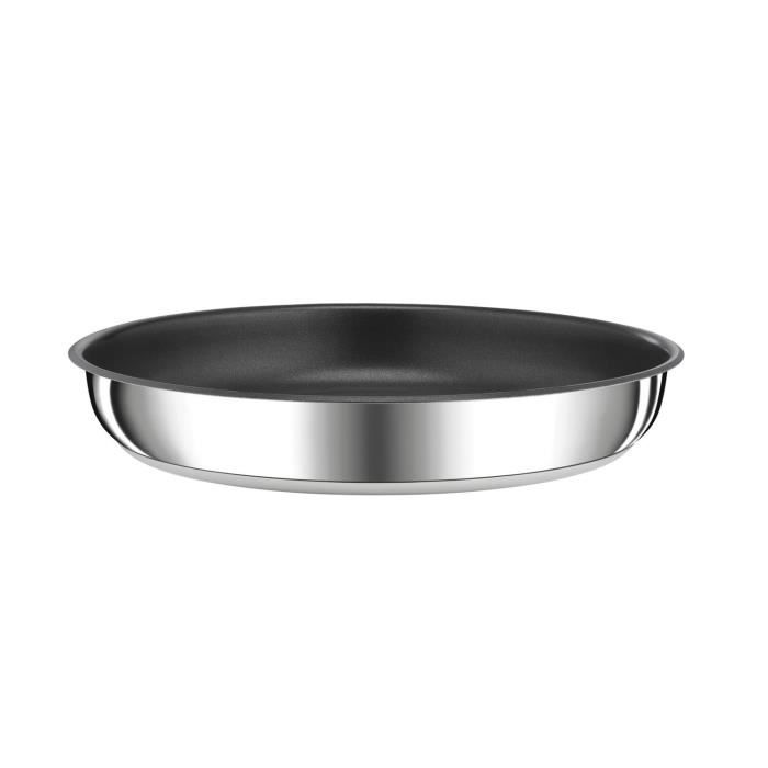 TEFAL INGENIO Preference Poeles 24/28 cm + poignée, Induction, Revetement antiadhésif, Inox, Fabriqué en France L9739102