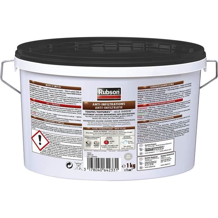 RUBSON Anti-infiltrations Toutes Toitures Noir 1kg