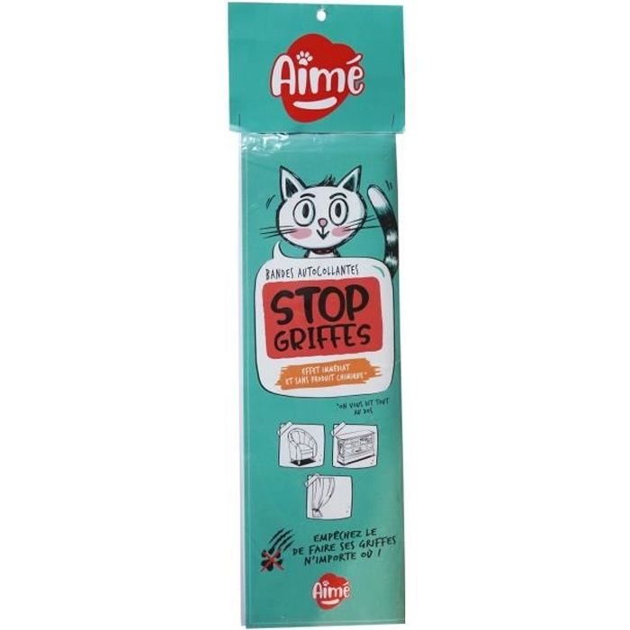 Stop griffe adhésif - AIME - Pour chat - 24 bandes autocollantes - Facile a utiliser