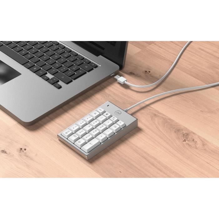 Pavé Numérique - MOBILITY LAB - MAC Silver - Filaire - USB - Blanc