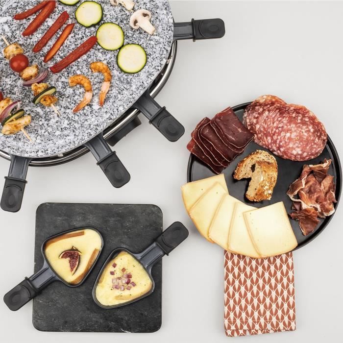 Raclette / Pierre a griller - 8 personnes - H.KoeNIG RP85 - Puissance 900W - Gris