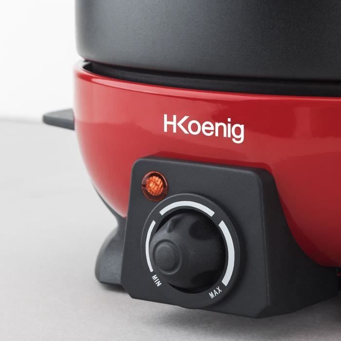 Fondue électrique 6 personnes - H.Koenig - ALP1800 - 800 W - Rouge / Noir