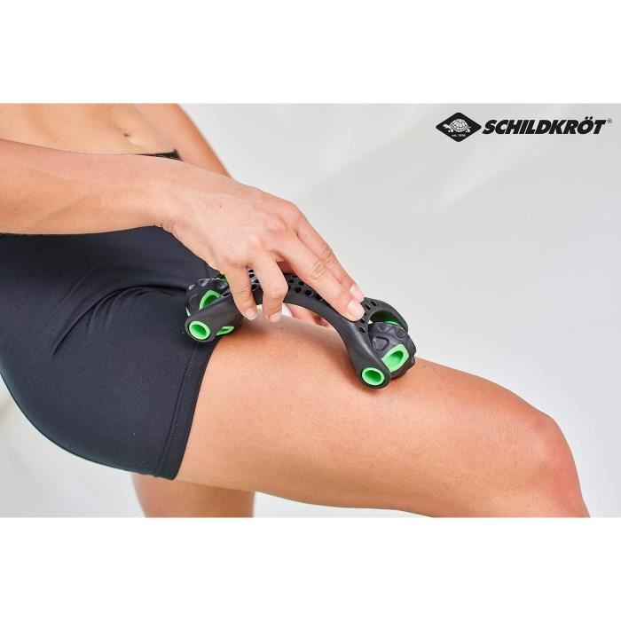 Rouleau de massage / fitness - SCHILDKROT - Ergonomique - Diametre 55 mm - 19 cm - Noir et Vert