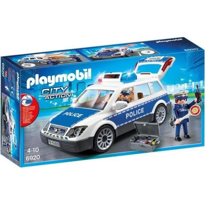 PLAYMOBIL 6920 Voiture de Policiers avec Gyrophare et Sirene, City Action, les policiers, Des 5 ans