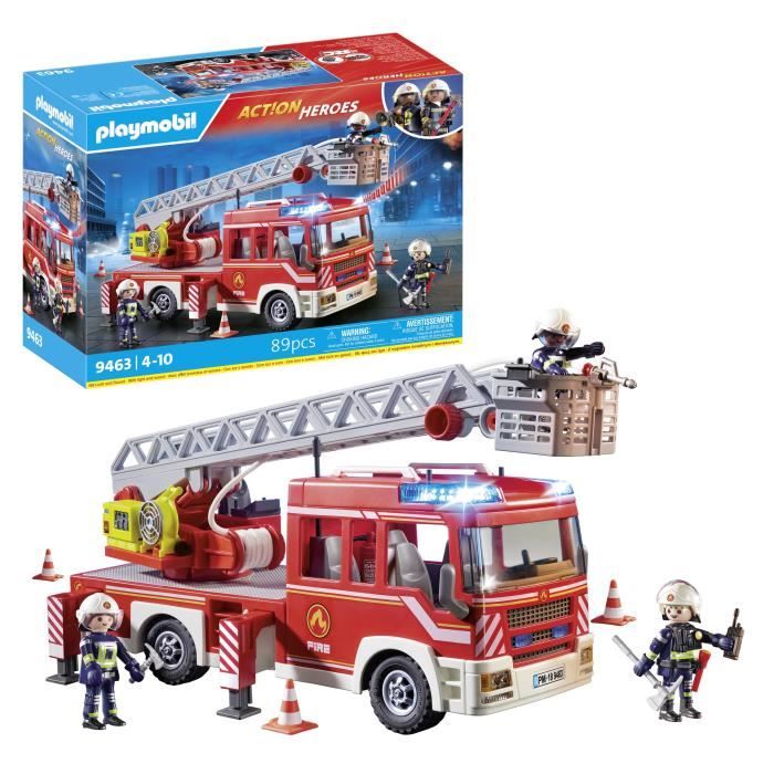 Camion de pompiers PLAYMOBIL - City Action - Avec échelle pivotante - Pour enfants de 4 ans et plus