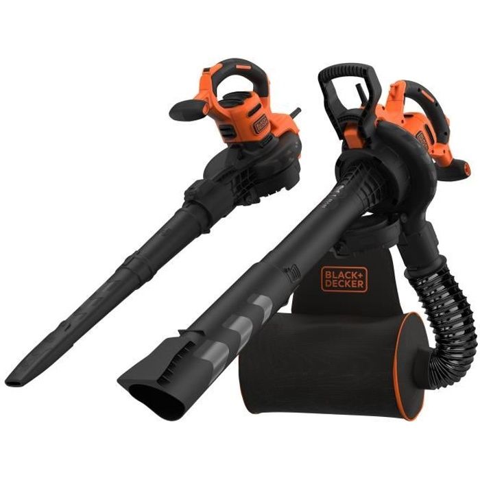 Aspirateur Souffleur Électrique a Fil BEBLV300-QS - BLACK+DECKER - 3EN1 - 3000 W - Orange - Noir