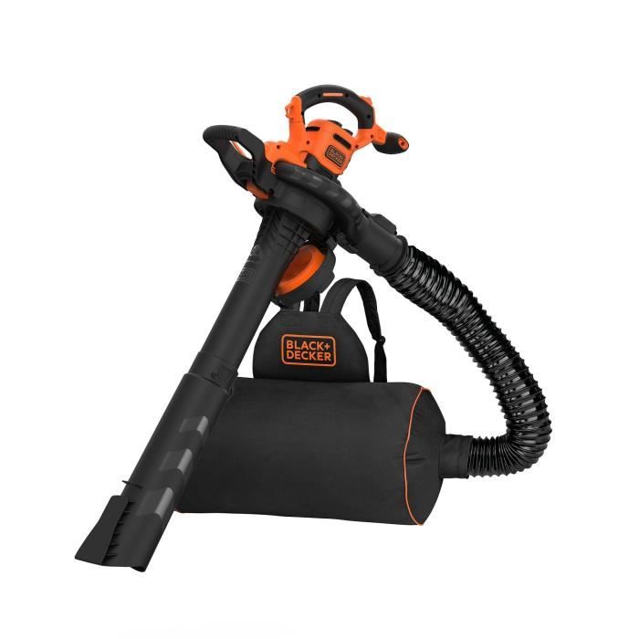 Aspirateur Souffleur Électrique a Fil BEBLV300-QS - BLACK+DECKER - 3EN1 - 3000 W - Orange - Noir