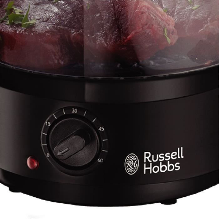 Cuiseur vapeur - RUSSELL HOBBS - Matte Black - 26530-56 - 400 W - 7 L - 3 paniers vapeur - Noir