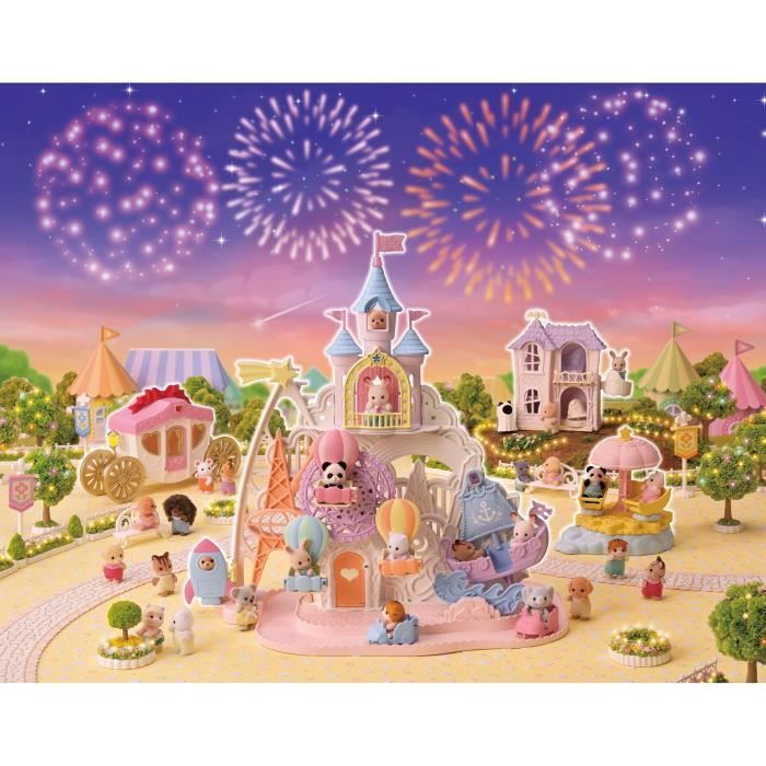 Parc d'attraction féérique - SYLVANIAN FAMILIES - 5645 - 4 univers magiques - 30 bébés